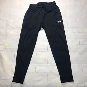 Under Armour: Mens Fleece Lined Black Joggers Sz-medium